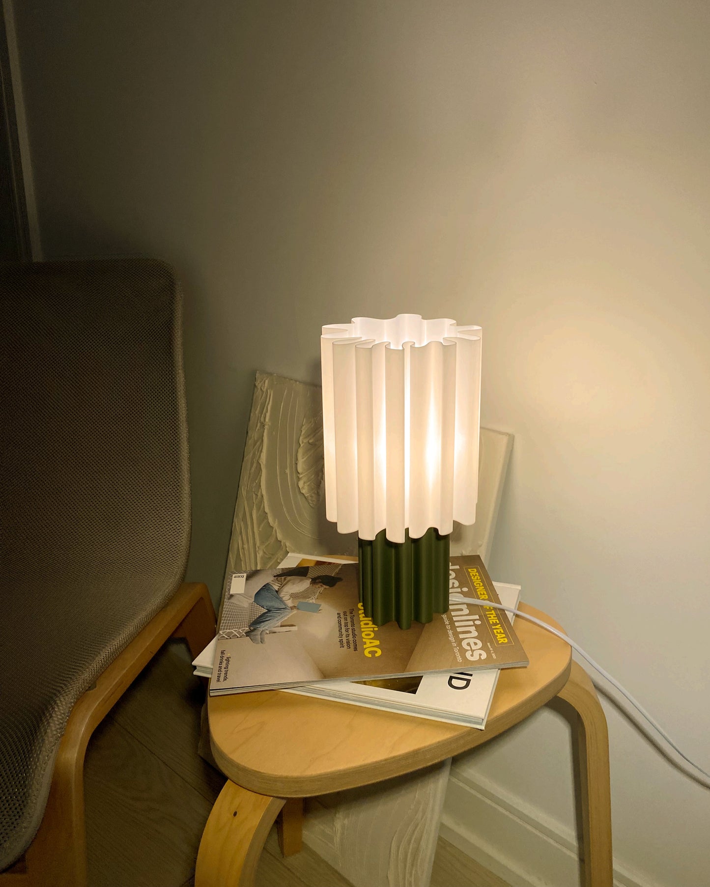 Sahara Lamp - White (Olive Base)